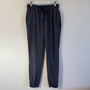 RBX Black and Gray Joggers with Elastic‎ Waistband and Tapered Legs